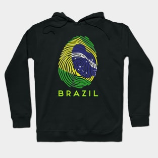 Brazil Flag Fingerprint Hoodie